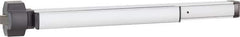 Precision - 36" OAL Reversible Unrated Flatbar - 32 to 36" Door Width, Painted Aluminum Finish, Grade 1, Reliant Series - Exact Tool & Supply