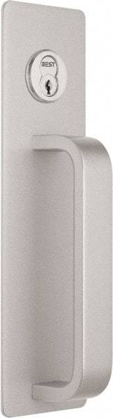 Precision - 10" OAL Reversible Unrated Flatbar - 32 to 36" Door Width, Painted Aluminum Finish, Grade 1, Reliant Series - Exact Tool & Supply