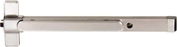 Precision - 36" OAL Nonhanded Flatbar - 32 to 36" Door Width, Painted Aluminum Finish, Grade 1, Stanley Commercial Hardware - Exact Tool & Supply