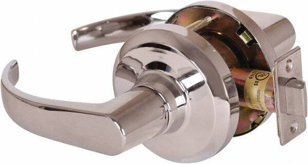 Stanley - Grade 1 Passage Lever Lockset - 2-3/4" Back Set, Keyless Cylinder, Brass Alloy, Bright Chrome Finish - Exact Tool & Supply