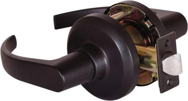 Stanley - Grade 1 Passage Lever Lockset - 2-3/4" Back Set, Keyless Cylinder, Brass Alloy, Oil Rubbed Bronze Finish - Exact Tool & Supply