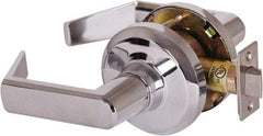 Stanley - Grade 1 Passage Lever Lockset - 2-3/4" Back Set, Keyless Cylinder, Brass Alloy, Bright Chrome Finish - Exact Tool & Supply