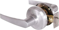 Stanley - Grade 1 Passage Lever Lockset - 2-3/4" Back Set, Keyless Cylinder, Brass Alloy, Satin Chrome Finish - Exact Tool & Supply
