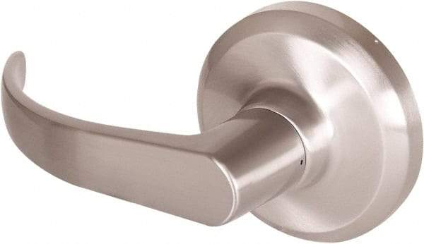 Stanley - Grade 1 Dummy Lever Lockset - 2-3/4" Back Set, Keyless Cylinder, Brass Alloy, Satin Nickel Finish - Exact Tool & Supply