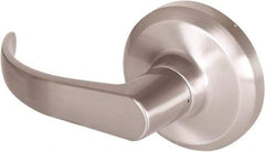 Stanley - Grade 1 Dummy Lever Lockset - 2-3/4" Back Set, Keyless Cylinder, Brass Alloy, Satin Nickel Finish - Exact Tool & Supply