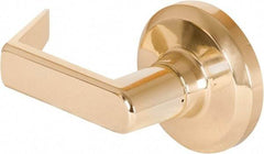 Stanley - Grade 1 Dummy Lever Lockset - 2-3/4" Back Set, Keyless Cylinder, Brass Alloy, Bright Brass Finish - Exact Tool & Supply