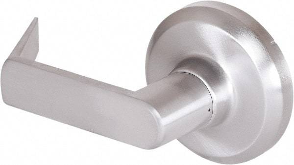 Stanley - Grade 1 Dummy Lever Lockset - 2-3/4" Back Set, Keyless Cylinder, Brass Alloy, Satin Chrome Finish - Exact Tool & Supply