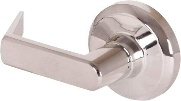 Stanley - Grade 1 Dummy Lever Lockset - 2-3/4" Back Set, Keyless Cylinder, Brass Alloy, Bright Chrome Finish - Exact Tool & Supply