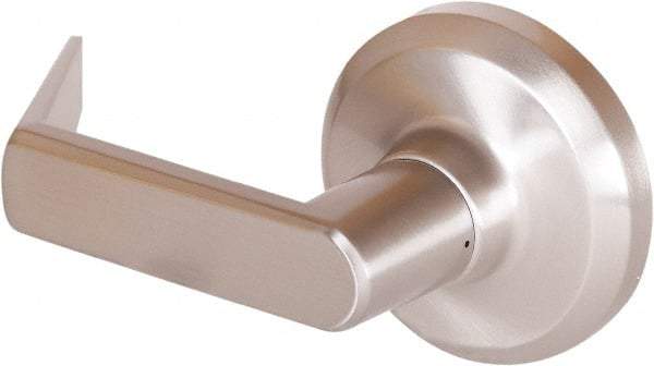 Stanley - Grade 1 Dummy Lever Lockset - 2-3/4" Back Set, Keyless Cylinder, Brass Alloy, Satin Nickel Finish - Exact Tool & Supply