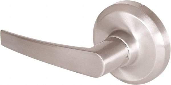 Stanley - Grade 1 Dummy Lever Lockset - 2-3/4" Back Set, Keyless Cylinder, Brass Alloy, Satin Nickel Finish - Exact Tool & Supply