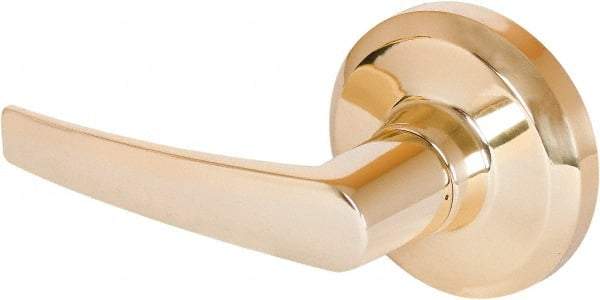 Stanley - Grade 1 Dummy Lever Lockset - 2-3/4" Back Set, Keyless Cylinder, Brass Alloy, Bright Brass Finish - Exact Tool & Supply