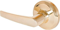 Stanley - Grade 1 Dummy Lever Lockset - 2-3/4" Back Set, Keyless Cylinder, Brass Alloy, Bright Brass Finish - Exact Tool & Supply
