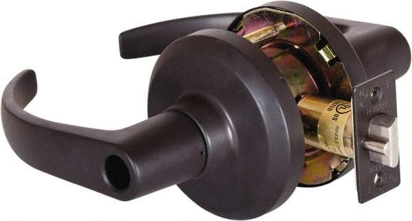 Stanley - Grade 1 Entrance Lever Lockset - 2-3/4" Back Set, Key In Lever Cylinder, Brass Alloy, Oil Rubbed Bronze Finish - Exact Tool & Supply