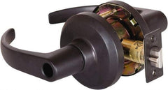 Stanley - Grade 1 Entrance Lever Lockset - 2-3/4" Back Set, Key In Lever Cylinder, Brass Alloy, Oil Rubbed Bronze Finish - Exact Tool & Supply