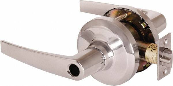 Stanley - Grade 1 Entrance Lever Lockset - 2-3/4" Back Set, Key In Lever Cylinder, Brass Alloy, Bright Chrome Finish - Exact Tool & Supply