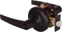 Stanley - Grade 1 Privacy Lever Lockset - 2-3/4" Back Set, Keyless Cylinder, Brass Alloy, Oil Rubbed Bronze Finish - Exact Tool & Supply