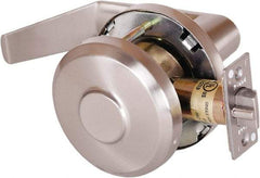 Stanley - Grade 1 Communicating Lever Lockset - 2-3/4" Back Set, Key In Lever Cylinder, Brass Alloy, Satin Nickel Finish - Exact Tool & Supply