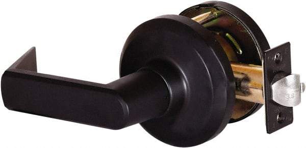 Stanley - Grade 1 Communicating Lever Lockset - 2-3/4" Back Set, Key In Lever Cylinder, Brass Alloy, Oil Rubbed Bronze Finish - Exact Tool & Supply