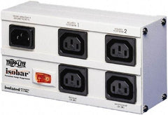 Tripp-Lite - 4 Outlets, 120 VAC10 Amps, 6.56' Cord, Power Outlet Strip - Floor, Keyhole Mount, 5-15 NEMA Configuration, 3-1/2" Strip - Exact Tool & Supply