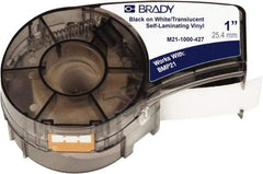 Brady - 1" Wide, Translucent & White Vinyl Labels - For BMP21 Plus Portable Label Printer, IDPAL Handheld Label Maker - Exact Tool & Supply