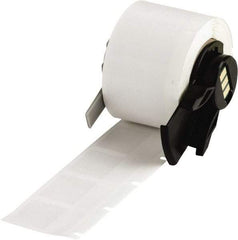 Brady - 3/4" Wide x 1" Long, Clear/White Vinyl Cable Tag - For BMP61 Labeling System, BMP71 Label Printer, TLS 2200 Thermal Labeling System, TLS-pc Link Thermal Labeling System - Exact Tool & Supply