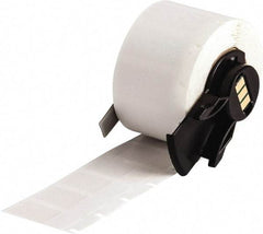 Brady - 1/2" Wide x 1" Long, Clear/White Vinyl Cable Tag - For BMP61 Labeling System, BMP71 Label Printer, TLS 2200 Thermal Labeling System, TLS-pc Link Thermal Labeling System - Exact Tool & Supply