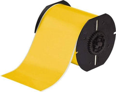 Brady - 4" Wide, Yellow Vinyl Labels - For BBP30 Label Printer, BBP33 Label Printer, BBP35 Multicolor Sign & Label Printer, BBP37 Color & Cut Sign & Label Printer, BradyPrinter S3100, BBP31 Sign & Label Printer - Exact Tool & Supply