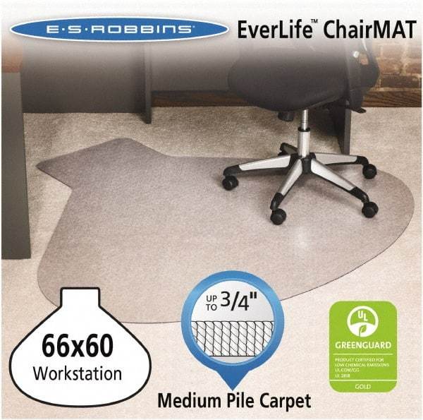 ES Robbins - 60" Long x 66" Wide, Chair Mat - Workstation, Straight Edge Style - Exact Tool & Supply