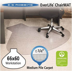ES Robbins - 60" Long x 66" Wide, Chair Mat - Workstation, Straight Edge Style - Exact Tool & Supply