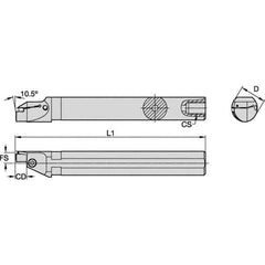 Kennametal - 41mm Min Bore Diam, 300mm OAL, 1-1/2" Shank Diam, A-EVS-A Indexable Boring Bar - 12mm Max Bore Depth, EG0300M03P02 Insert - Exact Tool & Supply