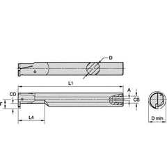 Kennametal - 16mm Min Bore Diam, 125mm OAL, 12mm Shank Diam, A-EVE Indexable Boring Bar - 24mm Max Bore Depth, EG0160M1FP02 Insert - Exact Tool & Supply