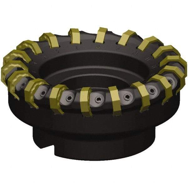 Kennametal - 160mm Cut Diam, 40mm Arbor Hole, 5.5mm Max Depth of Cut, 46.5° Indexable Chamfer & Angle Face Mill - 16 Inserts, ON.X080608.. Insert, Right Hand Cut, 16 Flutes, Series MILL 16 - Exact Tool & Supply