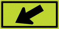 NMC - "Left Arrow", 24" Wide x 12" High, Aluminum Traffic Control Signs - 0.08" Thick, Black on Yellow, Diamond Grade Reflectivity, Rectangle, Post Mount - Exact Tool & Supply