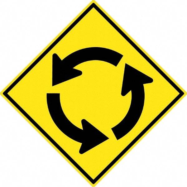 NMC - "Up and Down Arrow", 30" Wide x 30" High, Aluminum Traffic Control Signs - 0.08" Thick, Black on Yellow, High Intensity Reflectivity, Diamond, Post Mount - Exact Tool & Supply