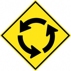 NMC - "Up and Down Arrow", 30" Wide x 30" High, Aluminum Traffic Control Signs - 0.08" Thick, Black on Yellow, High Intensity Reflectivity, Diamond, Post Mount - Exact Tool & Supply