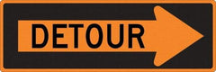 NMC - "Right Detour Inside", 30" Wide x 30" High, Aluminum Traffic Control Signs - 0.08" Thick, Black on Orange, High Intensity Reflectivity, Diamond, Post Mount - Exact Tool & Supply