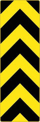 NMC - "Chevron", 12" Wide x 36" High, Aluminum Warning & Safety Reminder Signs - 0.08" Thick, Black on Yellow, High Intensity Reflectivity, Rectangle, Post Mount - Exact Tool & Supply