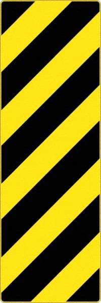 NMC - "Chevron", 12" Wide x 36" High, Aluminum Warning & Safety Reminder Signs - 0.08" Thick, Black on Yellow, High Intensity Reflectivity, Rectangle, Post Mount - Exact Tool & Supply