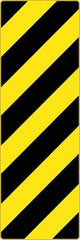 NMC - "Chevron", 12" Wide x 36" High, Aluminum Warning & Safety Reminder Signs - 0.08" Thick, Black on Yellow, High Intensity Reflectivity, Rectangle, Post Mount - Exact Tool & Supply