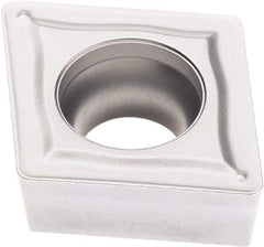 Seco - CCMT433 M3 Grade TK1501 Carbide Turning Insert - Ti(C/N)/Al2O3/Cr Finish, 80° Diamond, 1/2" Inscr Circle, 3/16" Thick, 3/64" Corner Radius - Exact Tool & Supply
