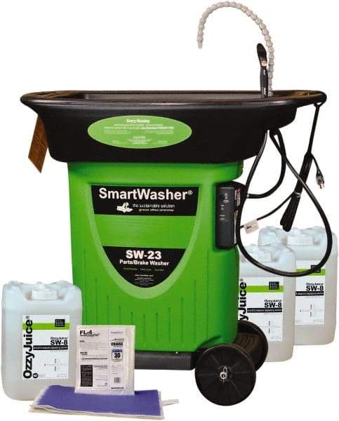 CRC - Free Standing Water-Based Parts Washer - 15 Gal Max Operating Capacity, HDPE Tank, 42" High x 43" Long x 27" Wide, 110 Input Volts - Exact Tool & Supply
