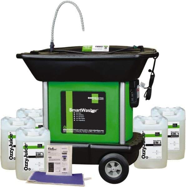 CRC - Free Standing Water-Based Parts Washer - 25 Gal Max Operating Capacity, HDPE Tank, 45" High x 48" Long x 35" Wide, 110 Input Volts - Exact Tool & Supply