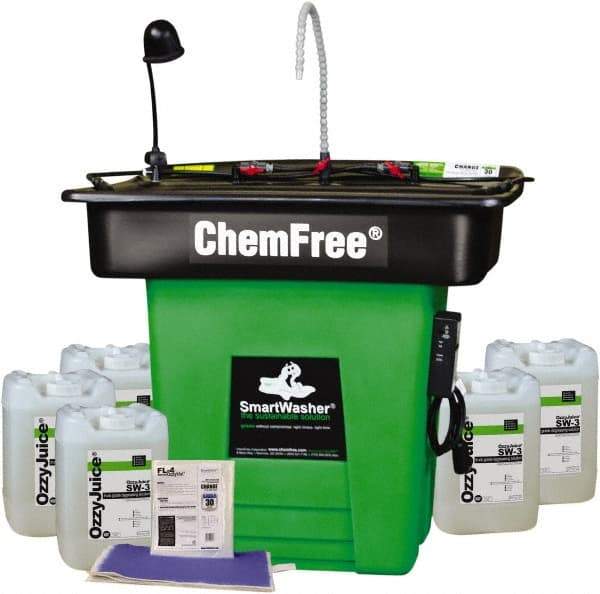 CRC - Free Standing Water-Based Parts Washer - 25 Gal Max Operating Capacity, HDPE Tank, 42" High x 47" Long x 38" Wide, 110 Input Volts - Exact Tool & Supply