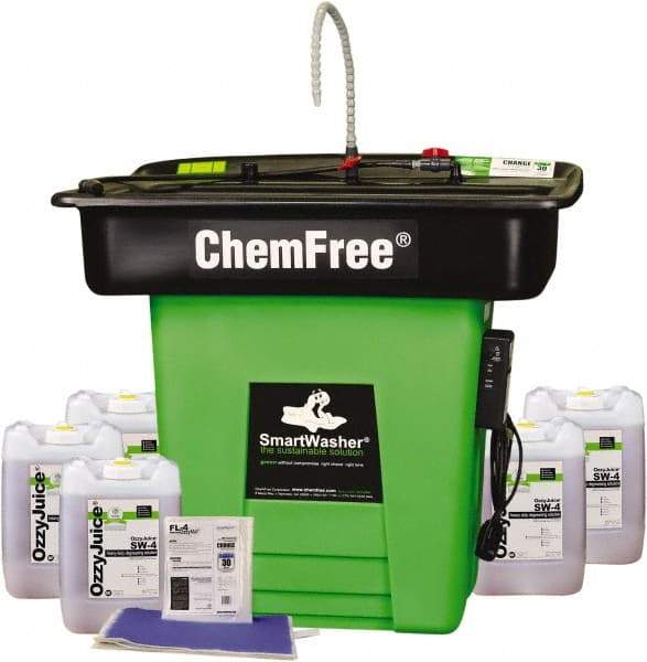 CRC - Free Standing Water-Based Parts Washer - 25 Gal Max Operating Capacity, HDPE Tank, 42" High x 47" Long x 38" Wide, 110 Input Volts - Exact Tool & Supply