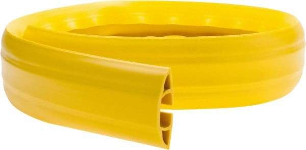 Hubbell Wiring Device-Kellems - 1 Channel, 5 Ft Long, 3/4" Max Compatible Cable Diam, Yellow PVC On Floor Cable Cover - 3-1/4" Overall Width x 27.9mm Overall Height, 30.7mm Channel Width x 3/4" Channel Height - Exact Tool & Supply