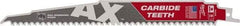 Milwaukee Tool - 9" Long x 1" Thick, Bi-Metal Reciprocating Saw Blade - Tapered Profile, 5 TPI, Toothed Edge, Universal Shank - Exact Tool & Supply