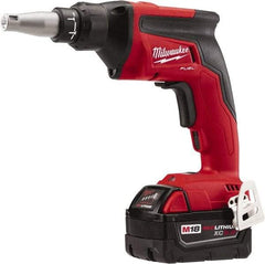 Milwaukee Tool - 18 Volt Pistol Grip Cordless Screwdriver - 0 to 4,500 RPM, 124 In/Lb Torque, Lithium-Ion Battery - Exact Tool & Supply