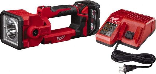Milwaukee Tool - 18 Volts, 1250 Lumens, Cordless Work Light - Red, 7 hr Run Time - Exact Tool & Supply