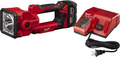 Milwaukee Tool - 18 Volts, 1250 Lumens, Cordless Work Light - Red, 7 hr Run Time - Exact Tool & Supply