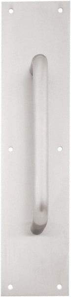IVES - 16" Long x 4" Wide, Brass Standard Door Pull - Satin Chrome Finish, 8" Grip Length - Exact Tool & Supply